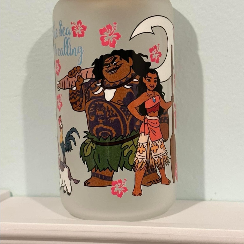 Disney Moana Frosted Glass Bottle